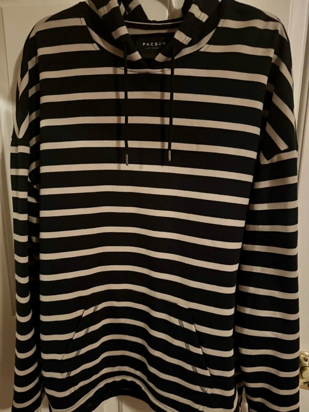 PacSun Black & Tan Striped Hooded Size- XL - Picture 2 of 10